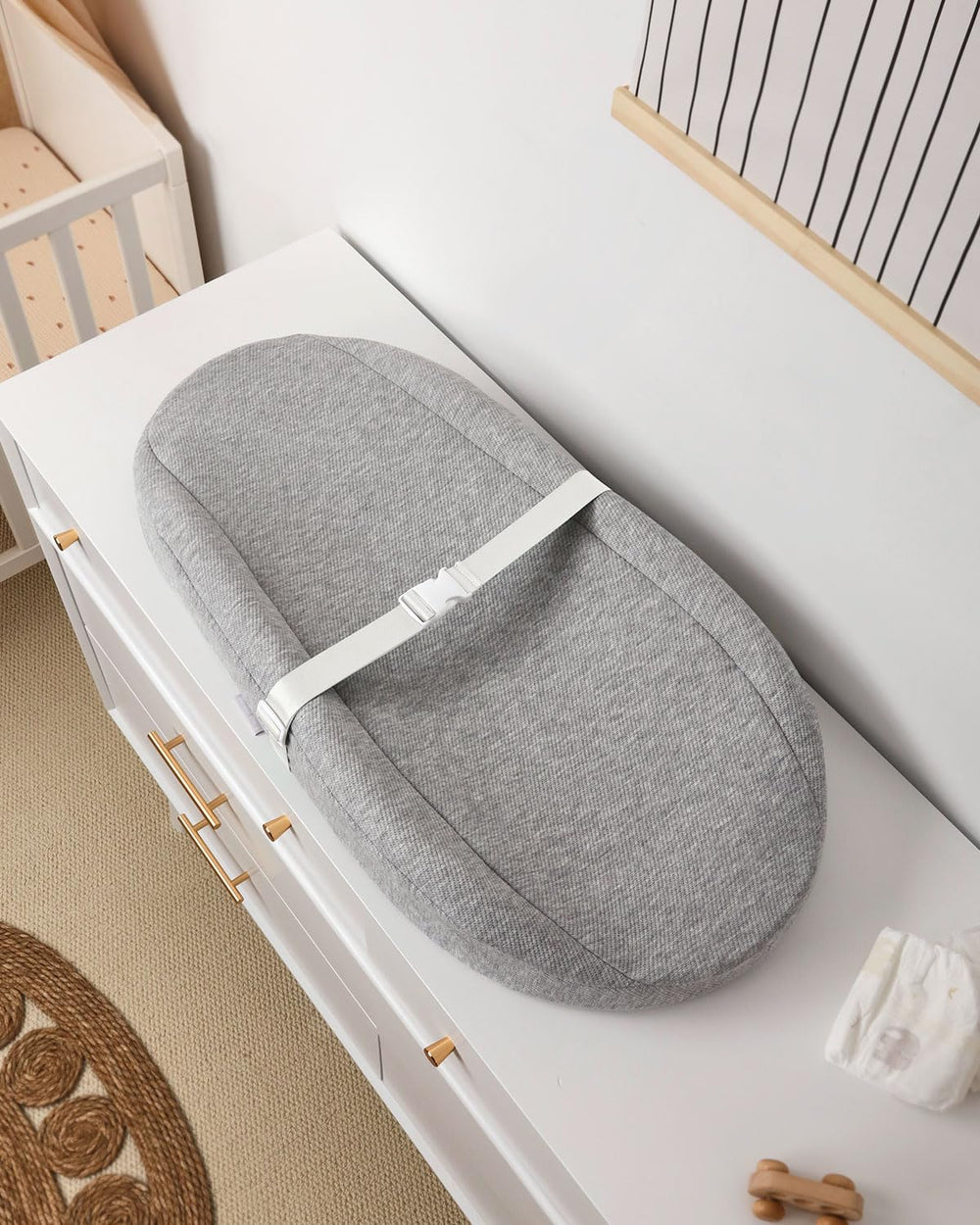 Blissful Diary changing pad foam detail highlights plush, cozy core.