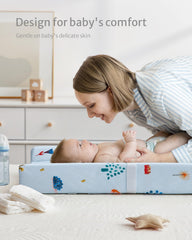 Blissful Diary changing pad foam interior contour demonstrates cozy diapering space