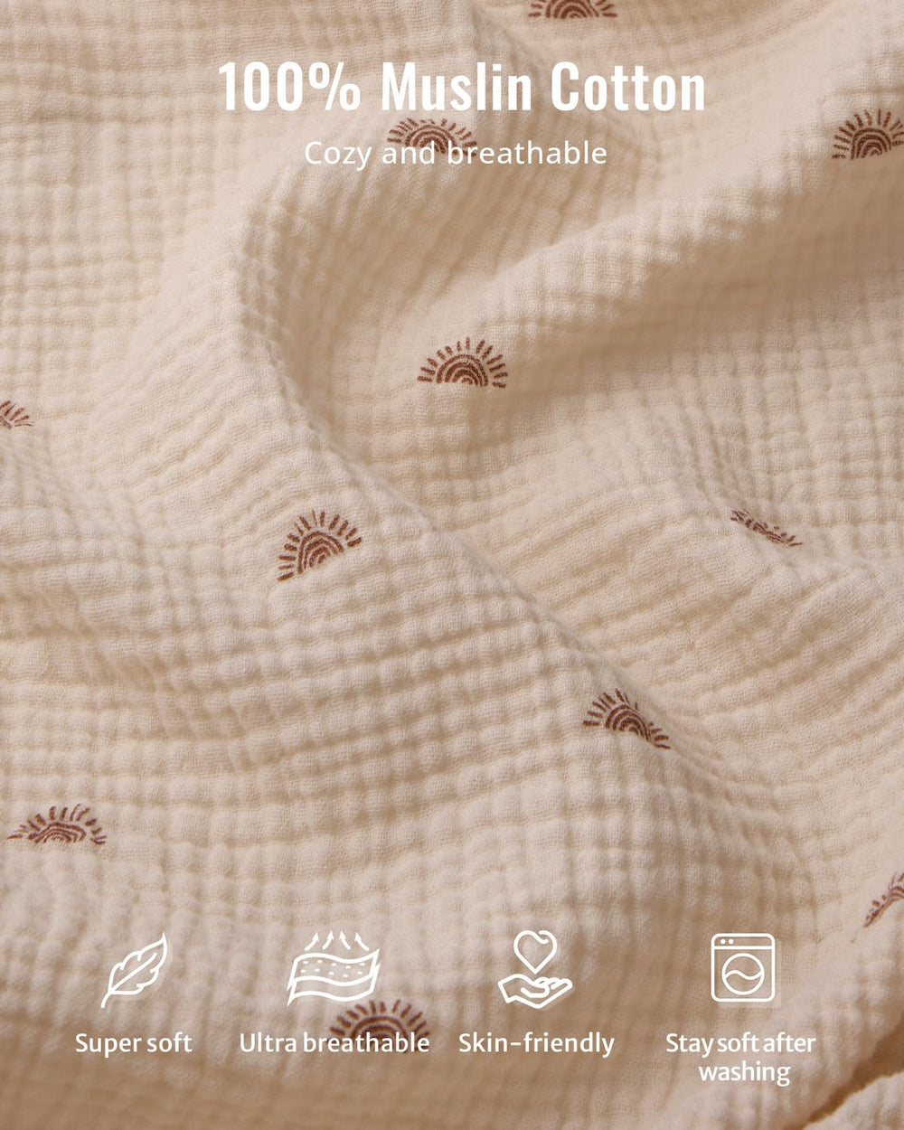 Blissful Diary changing pad Sunshine cover closeup shows an easy-wash elastic-fit cover.