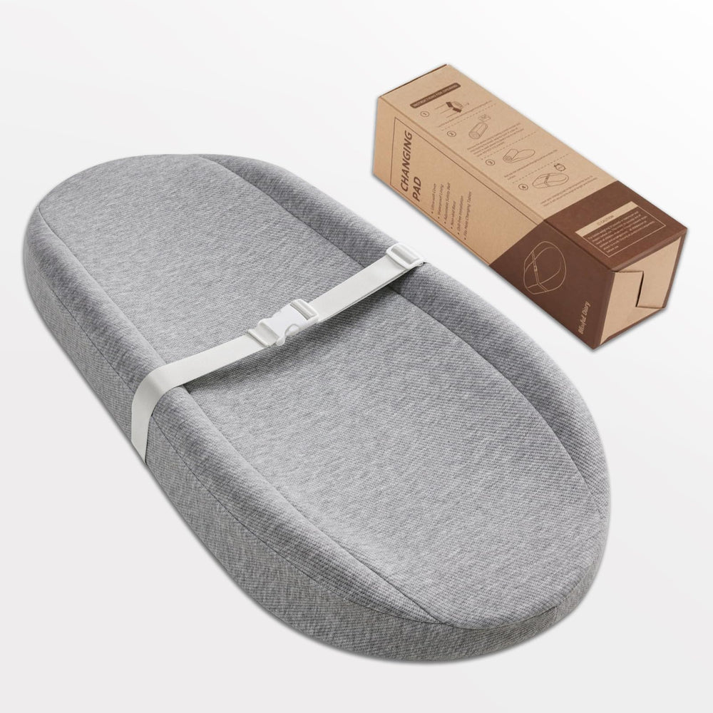 Blissful Diary changing pad waterproof cover close-up showing wipe-clean surface.