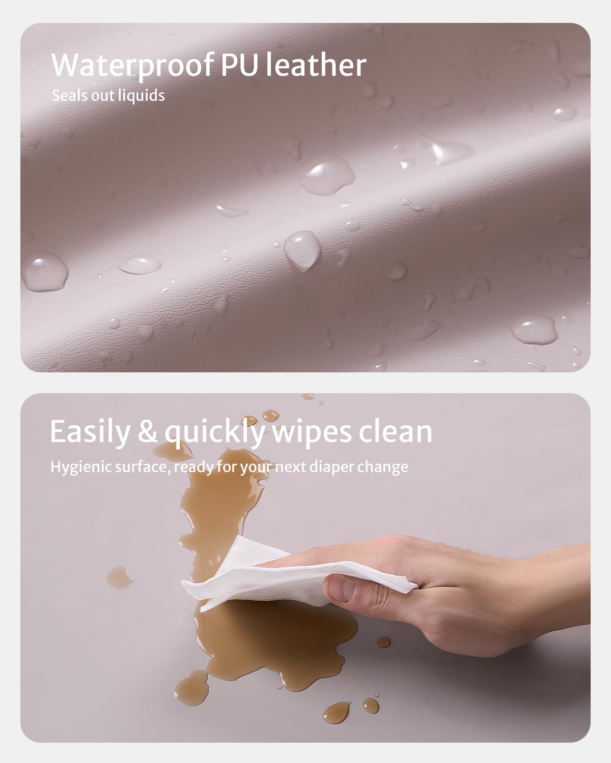 Blissful Diary changing pad wipe-clean surface enables fast diaper changes