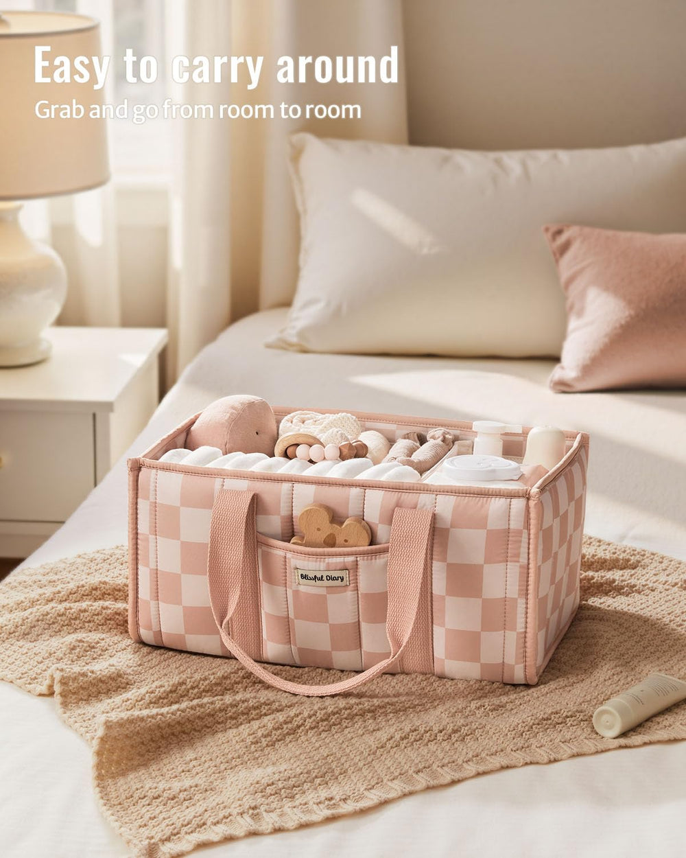 Blissful Diary removable dividers provide customizable storage for growing baby supplies.