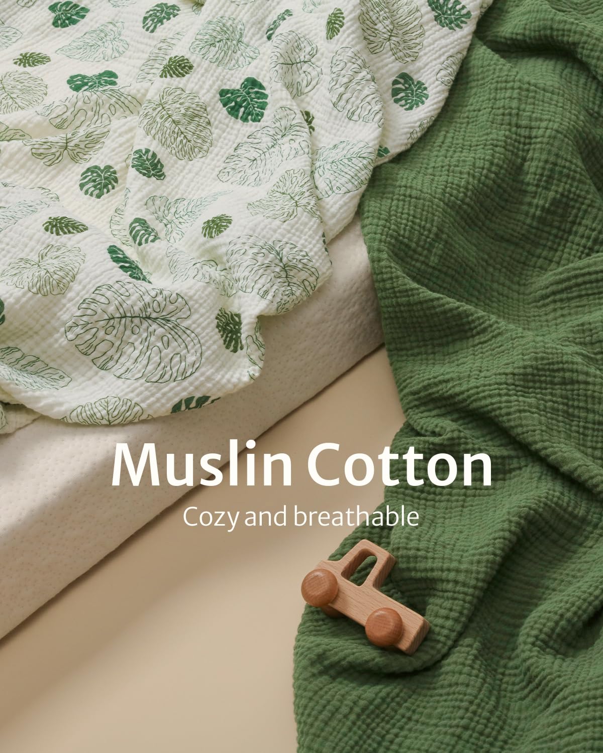 Blissful Diary dark green bassinet sheet with boho vibe enhances nursery decor.