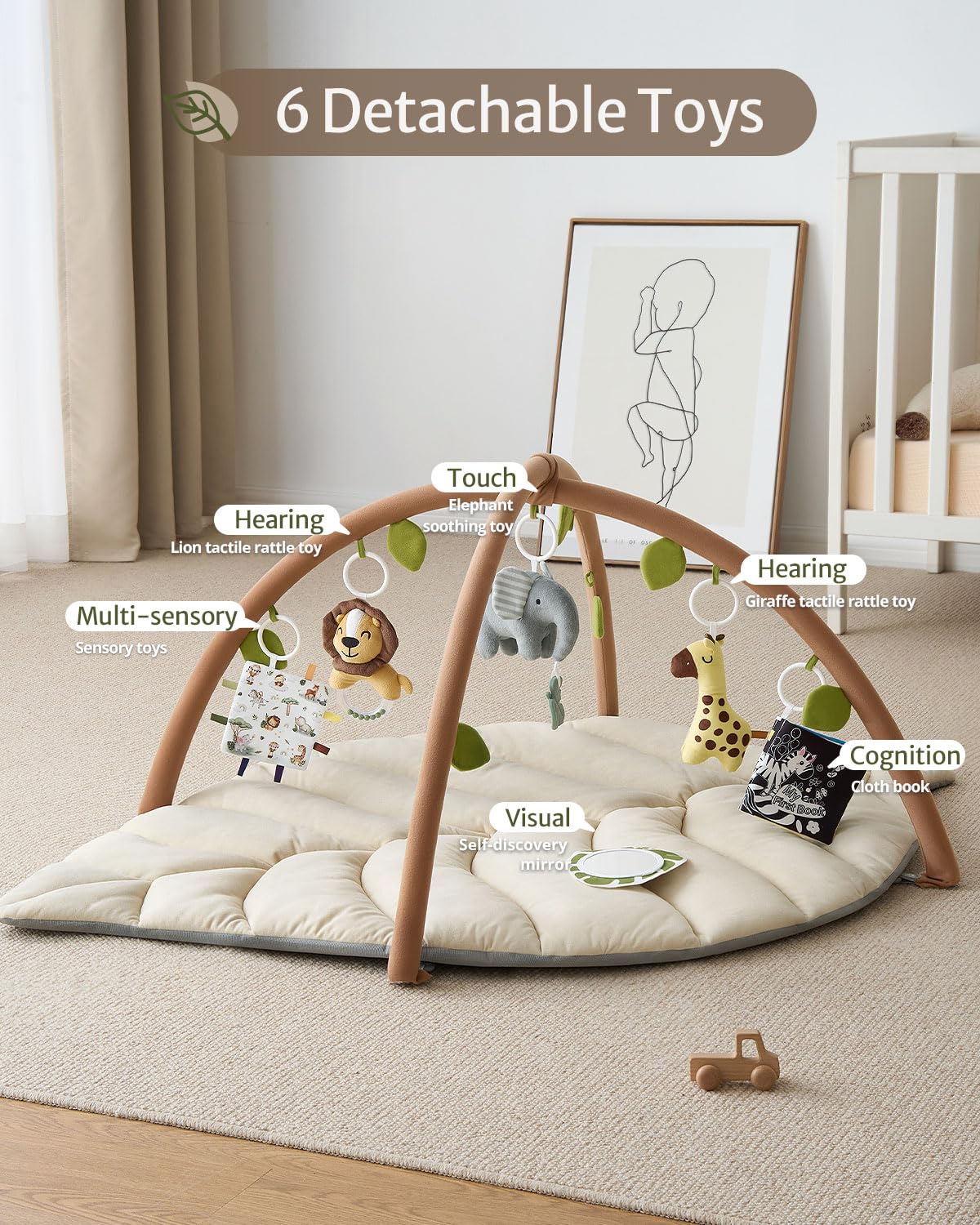 Blissful Diary detachable toys elephant toy provides tactile exploration and soothing moments during play