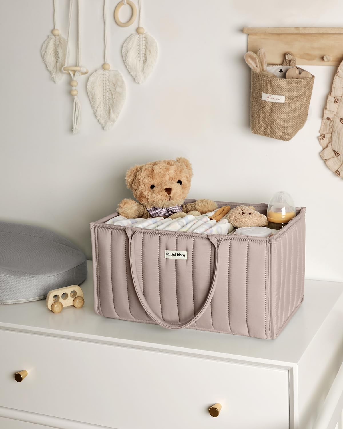 Blissful Diary diaper caddy ready for car travel and on-the-go use