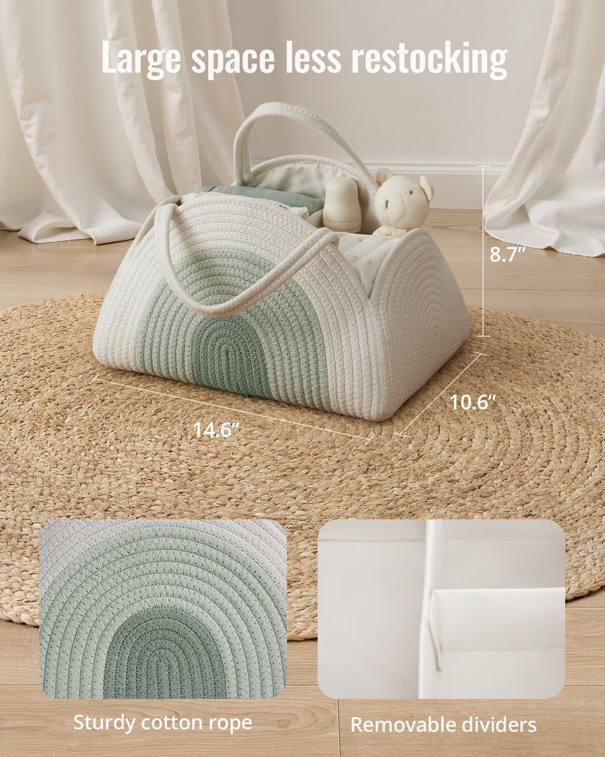 Blissful Diary diaper caddy dividers removed for flexible organization