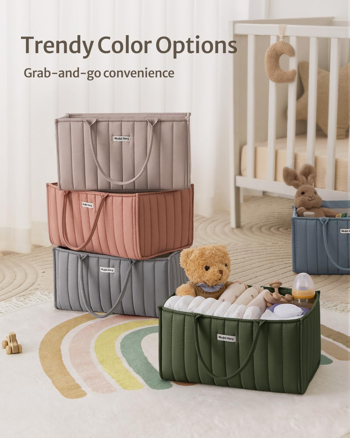 Blissful Diary diaper caddy gift-ready packaging supports baby shower gifting