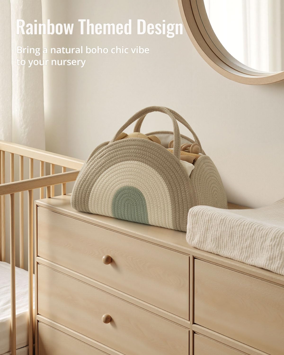 Blissful Diary diaper caddy works from nursery to car as a versatile storage solution.