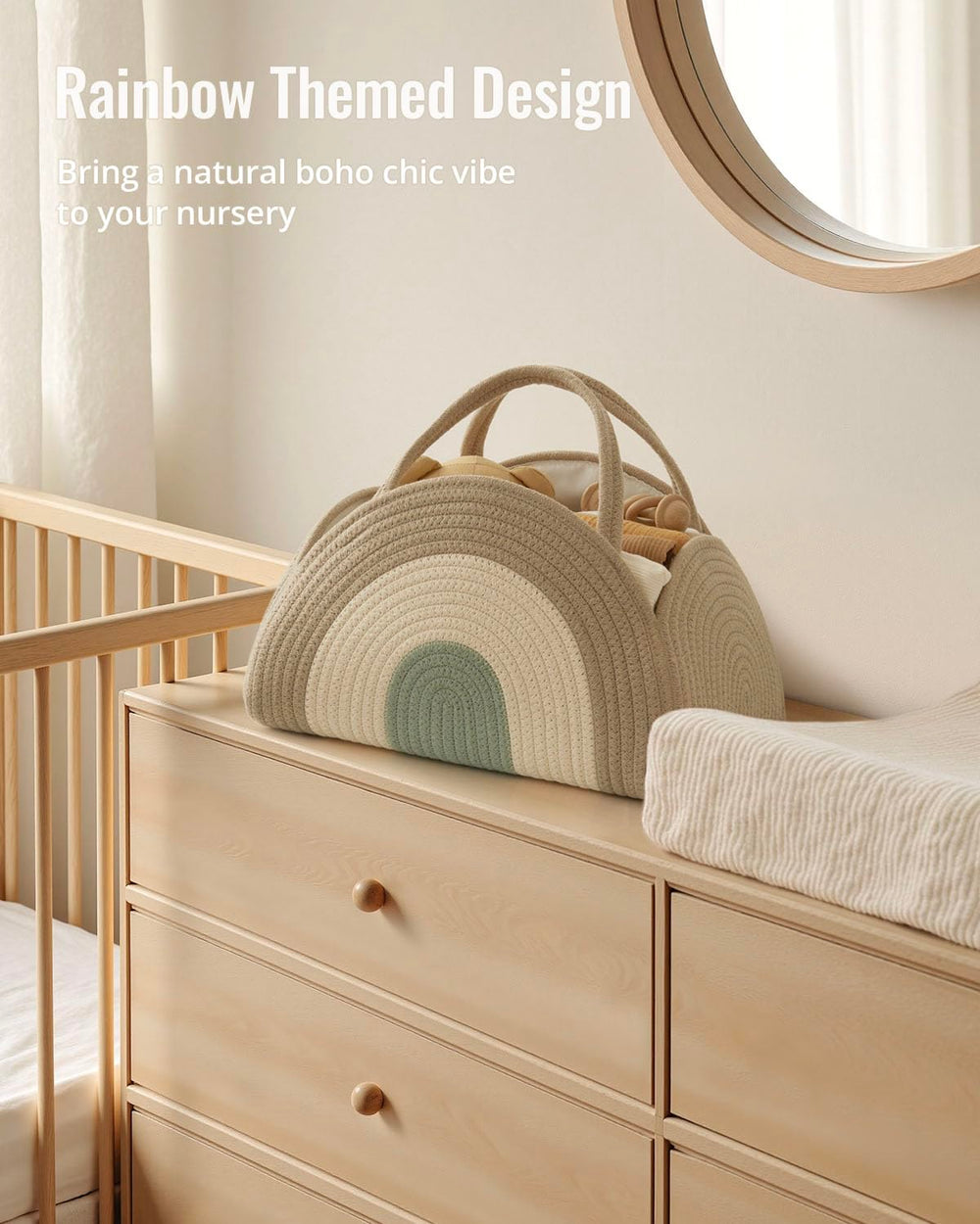 Blissful Diary diaper caddy works from nursery to car as a versatile storage solution.