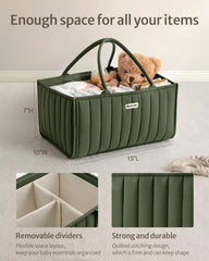 Blissful Diary diaper caddy with removable dividers adapts to different baby items