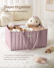 Blissful Diary diaper caddy is versatile for nursery, bathroom, living room and car.