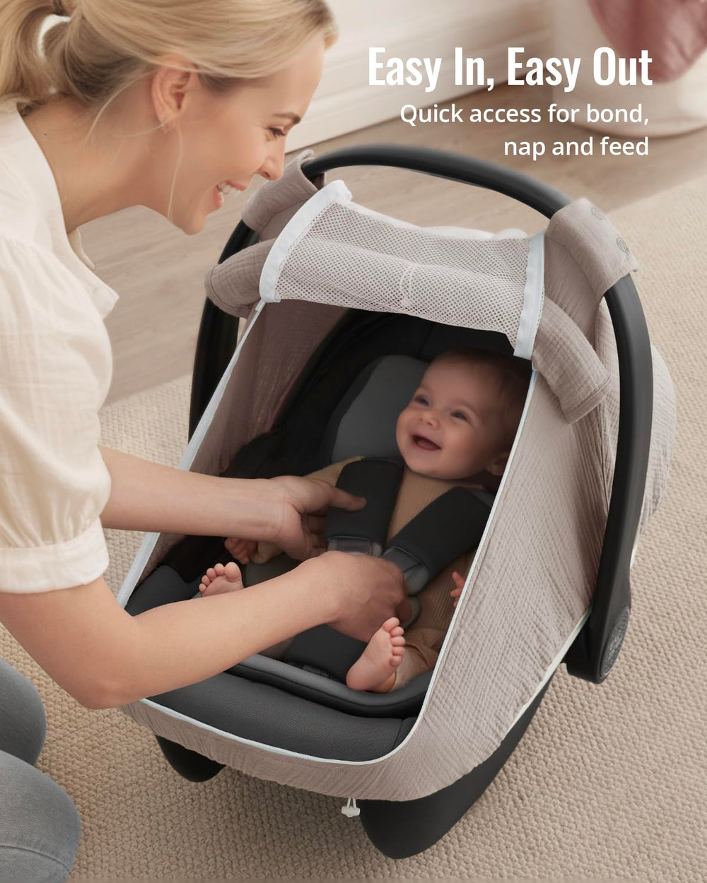 Blissful Diary easy access zipper window for quick in/out and feeding.