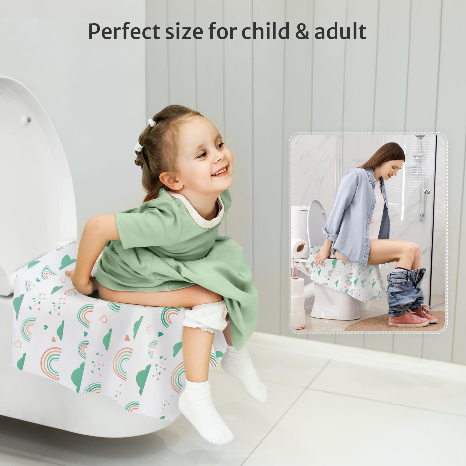 Blissful Diary easy-use-disposable-seat-covers shows quick setup in public restrooms.
