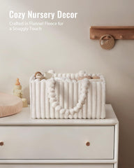 Blissful Diary Flannel Diaper Caddy cream-beige blends with nursery decor.