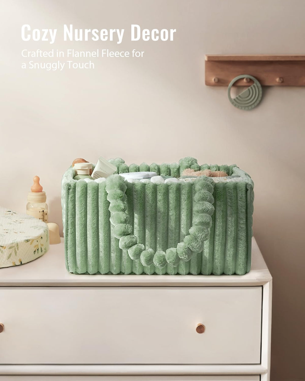 Blissful Diary Flannel Diaper Caddy with gift packaging, ideal for a thoughtful baby shower gift.