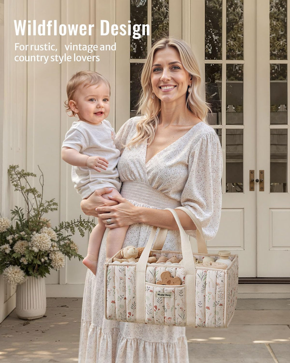 Blissful Diary Floral Diaper Caddy gift-packaging for baby showers