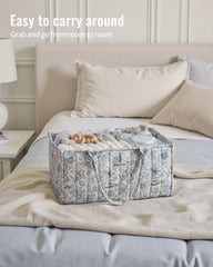 Blissful Diary floral diaper caddy in nursery adds garden-inspired charm and tidy storage.