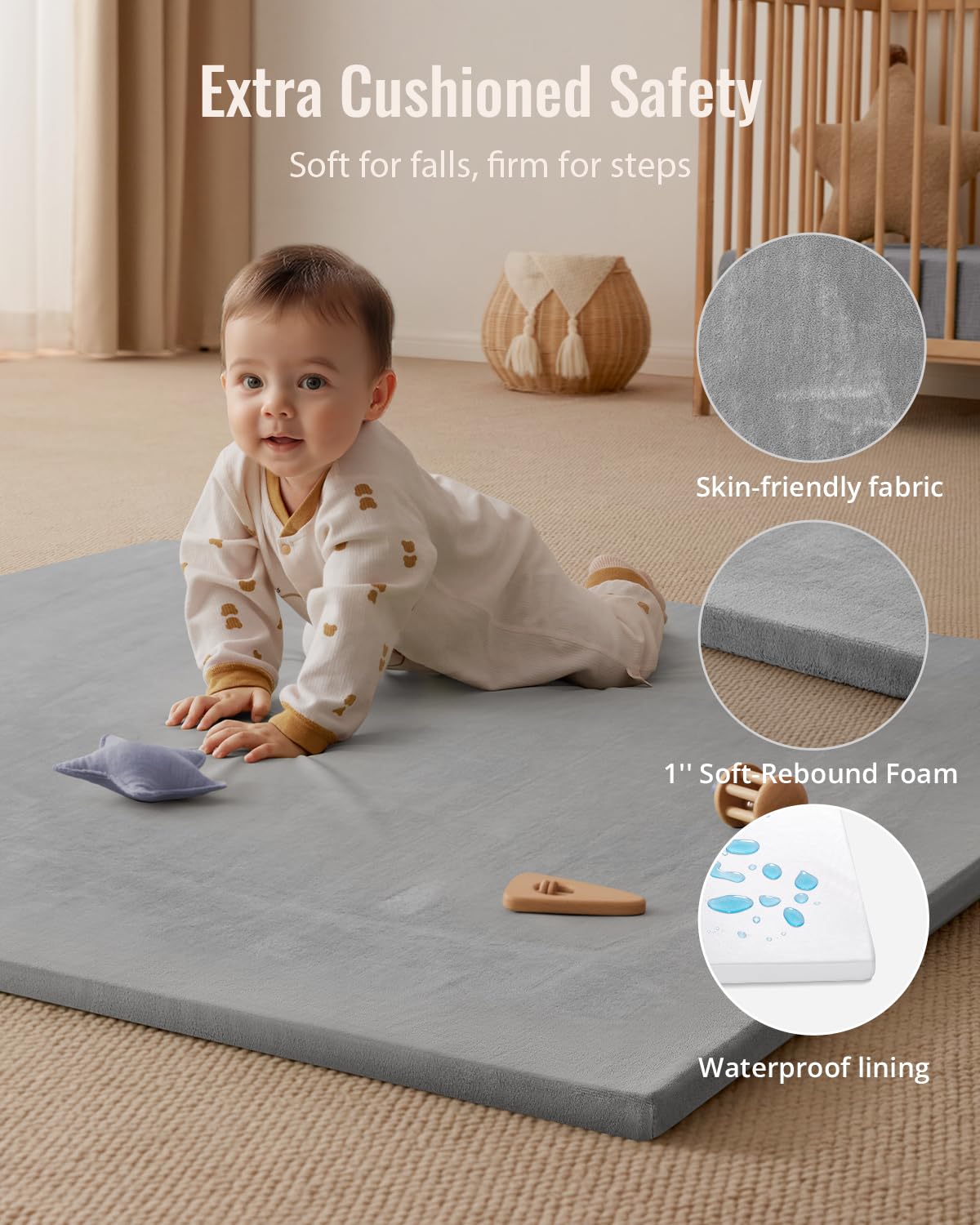 Blissful Diary living-room mat: blends with decor while providing a soft play area.