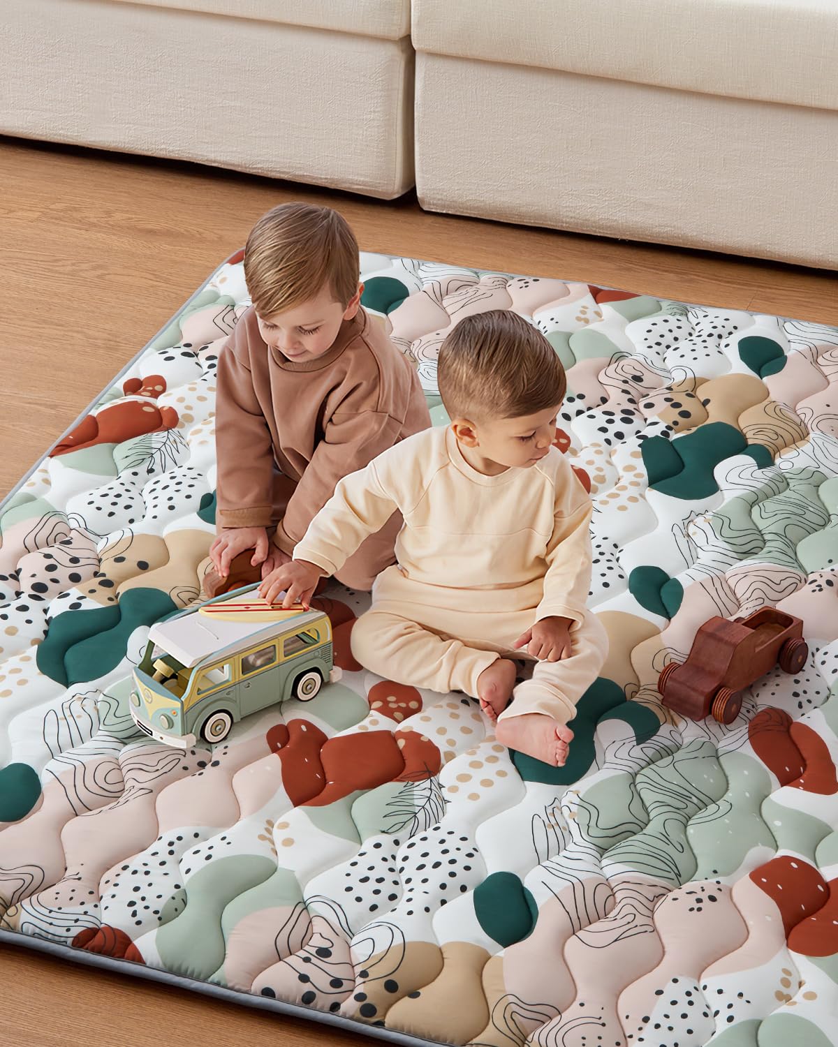 Blissful Diary modern decor mat complements contemporary nurseries.