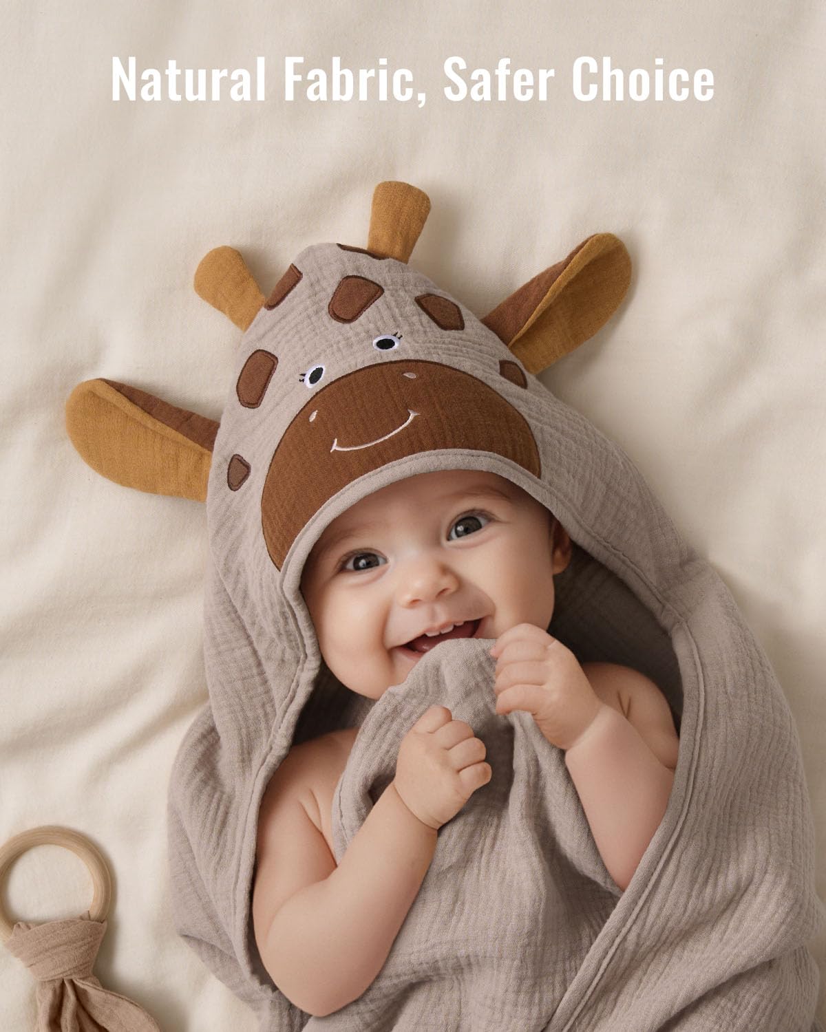 Blissful Diary 32x32 inch towel fully covers baby