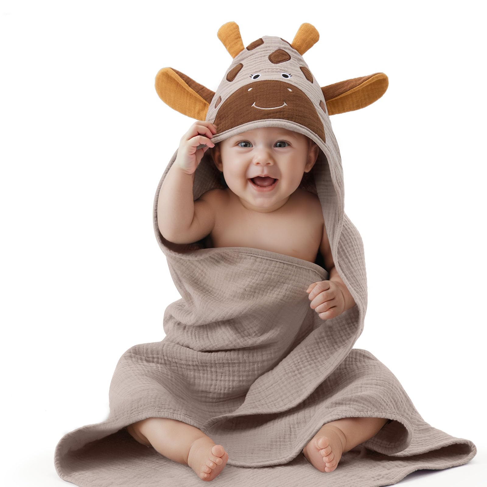 Blissful Diary giraffe hooded towel for cozy post-bath warmth
