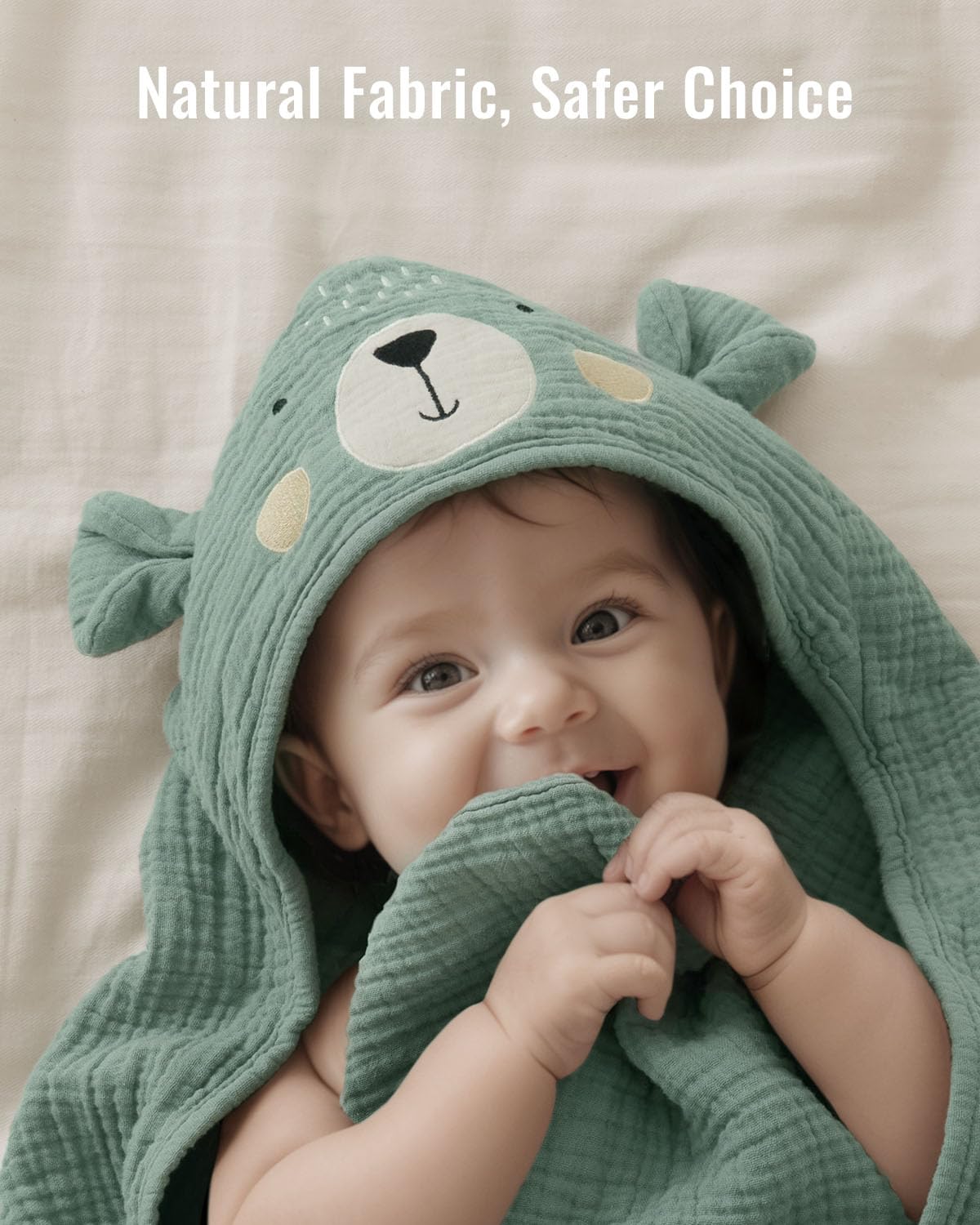 Blissful Diary muslin towel used as swaddle for newborn in home