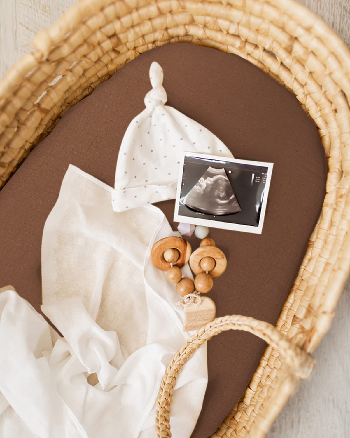 Blissful Diary Sunshine Brown pattern in nursery setting, enhances cozy decor.