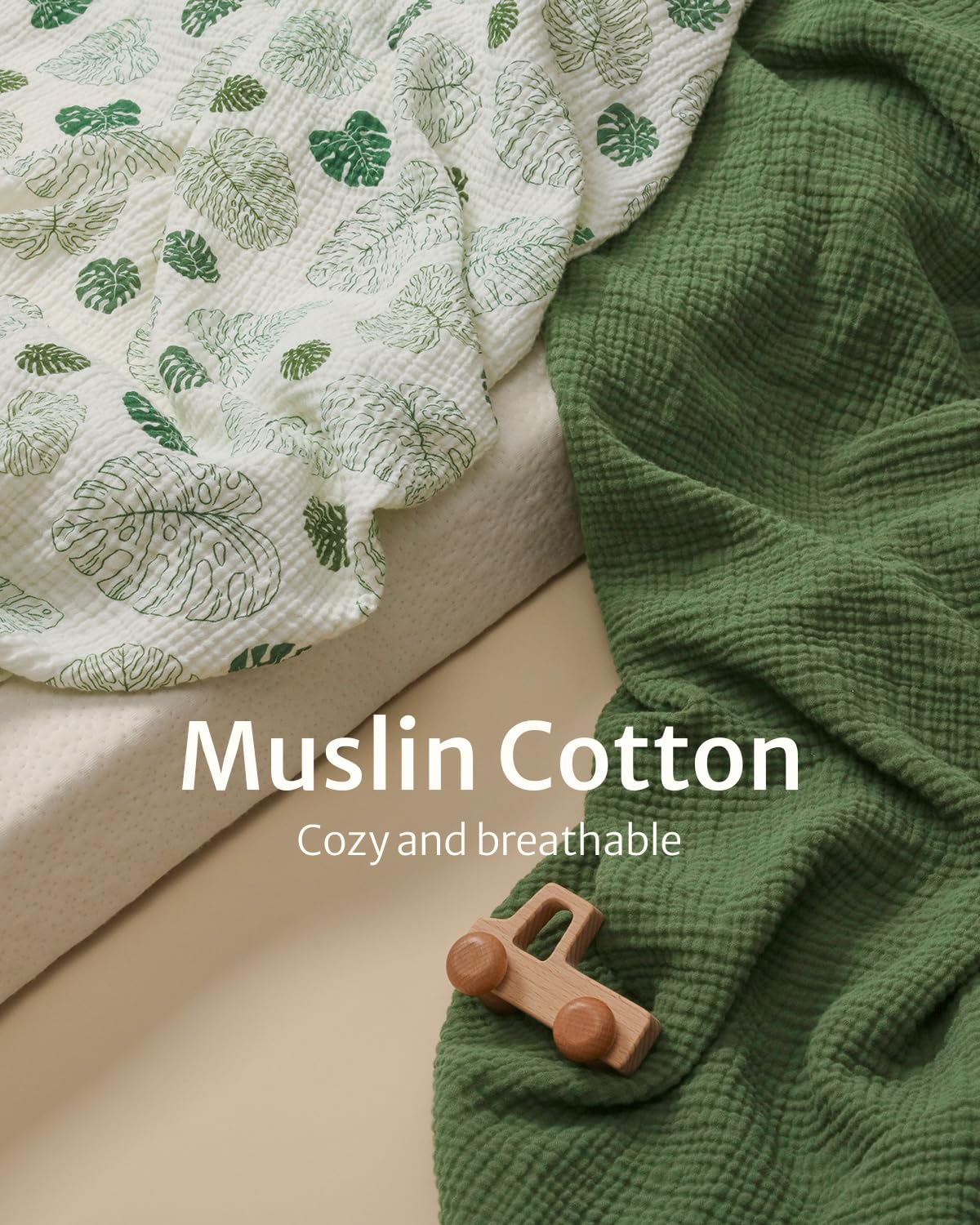 Blissful Diary changing pad cover dark green pattern shows versatile color for coordinating nursery decor.