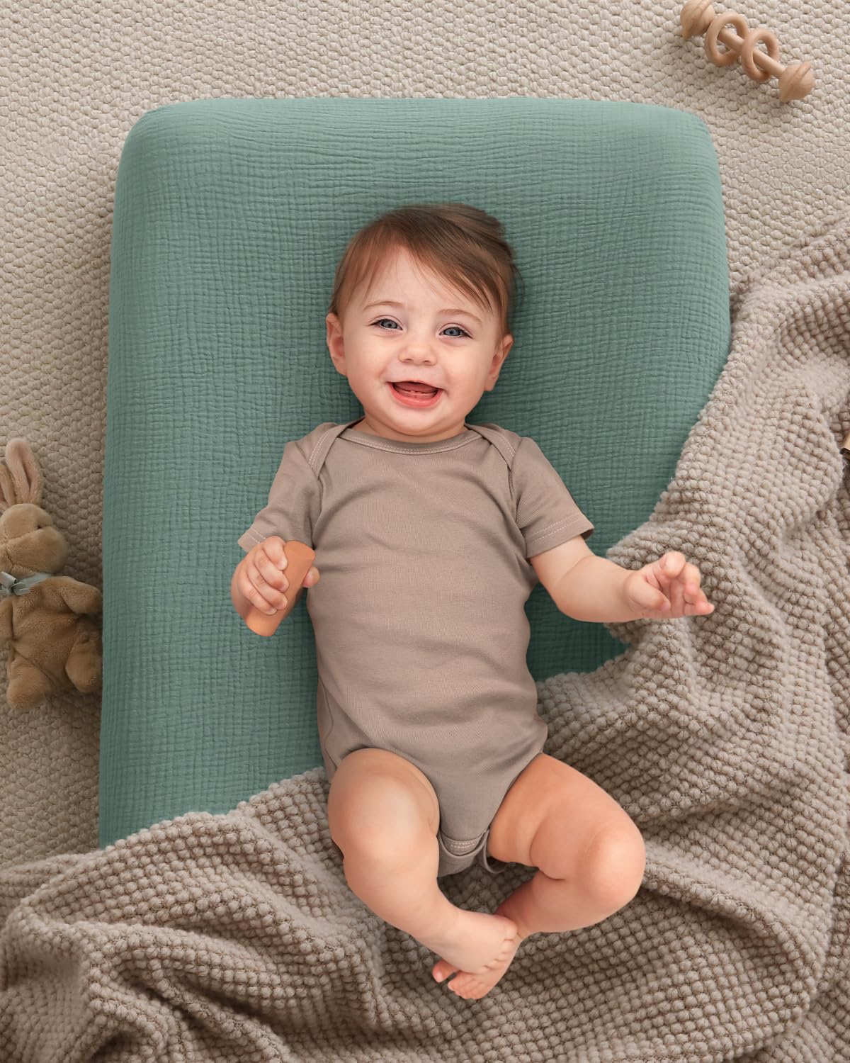 Blissful Diary muslin cover; durable, machine-washable for busy homes.