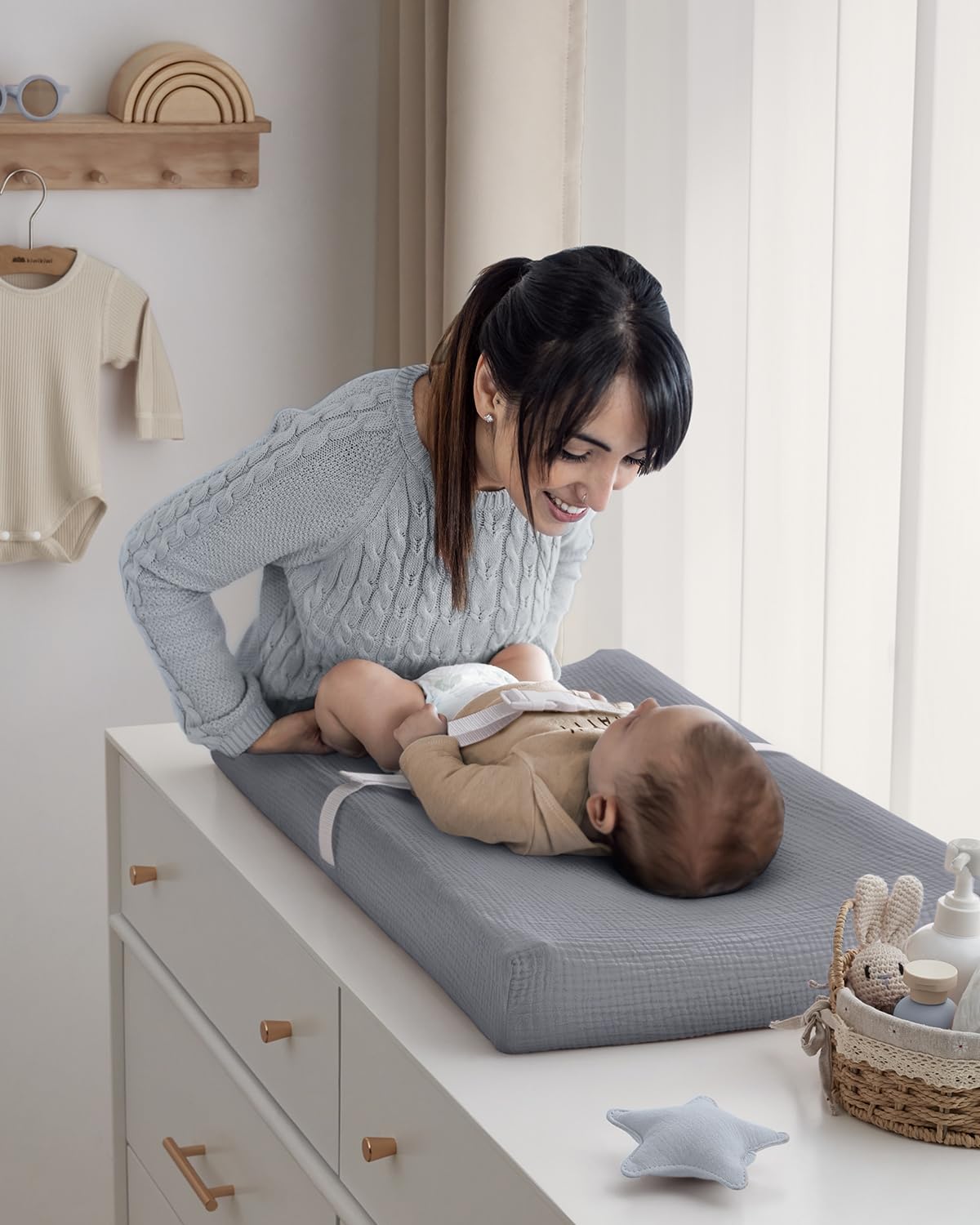 Blissful Diary muslin changing pad cover fit range demonstrates compatibility with pads