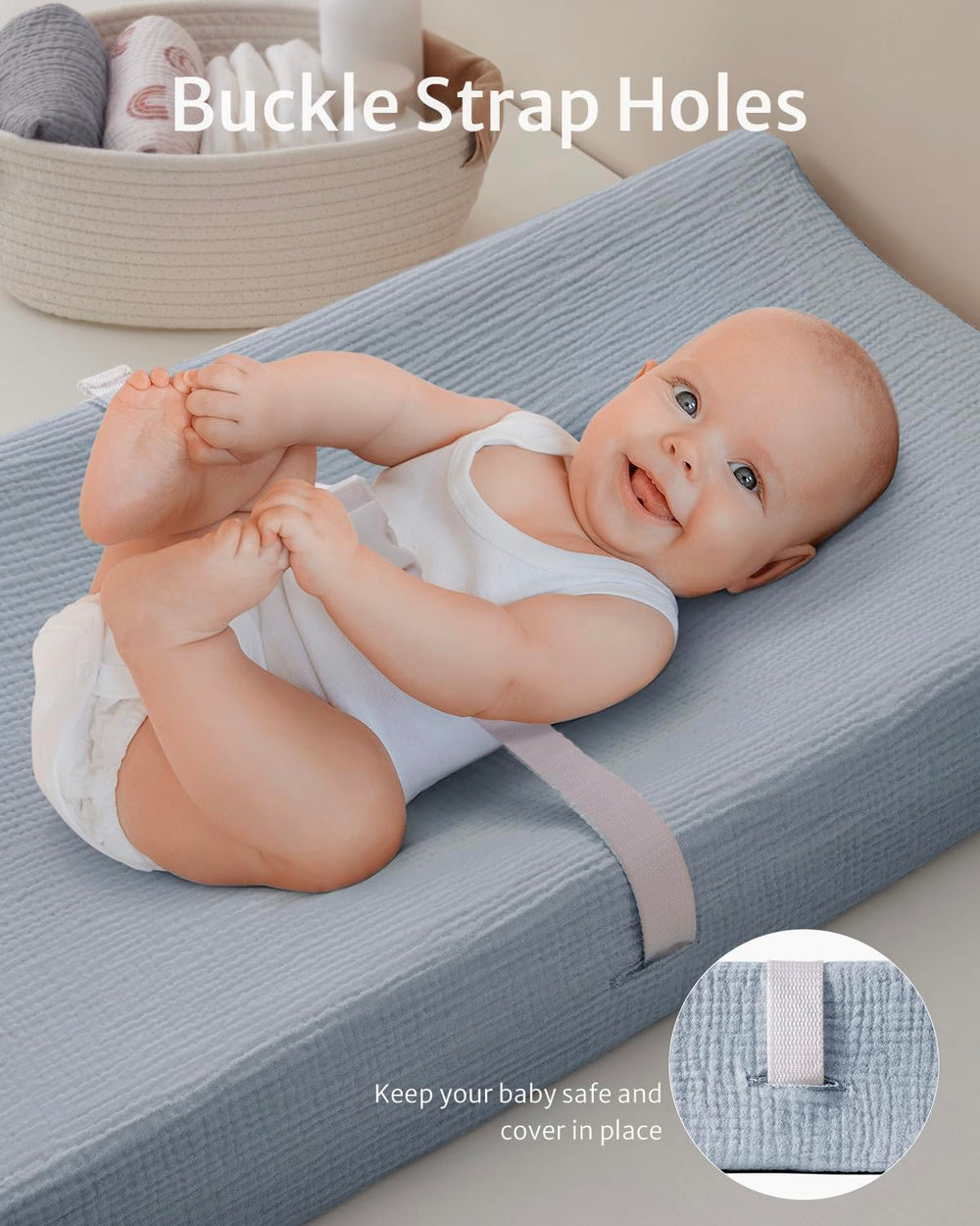 Blissful Diary muslin changing pad cover packaged in 2-pack for rotation
