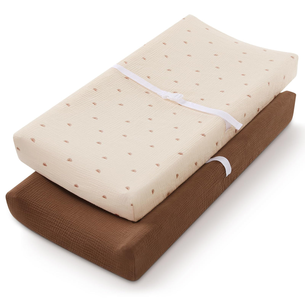 Blissful Diary muslin changing pad cover Sunshine close-up; ultra-soft fabric for baby's delicate skin