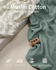 Blissful Diary muslin crib sheets 2-pack simplifies changes with soft, durable fabric.