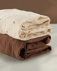 Blissful Diary muslin mini crib sheets brown pattern feel soft against delicate skin