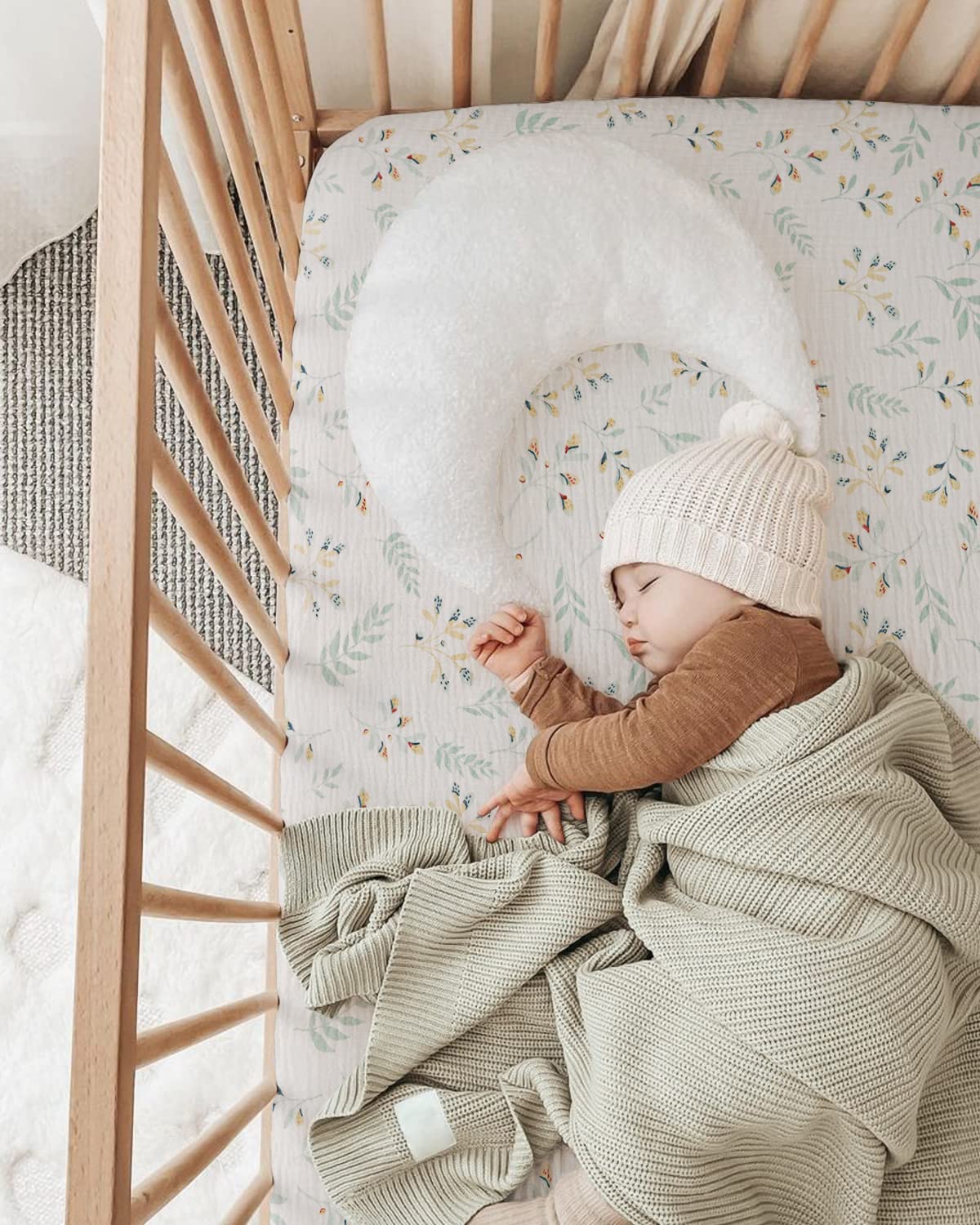Blissful Diary muslin mini crib sheets sized 38x24 inches for Pack N Play
