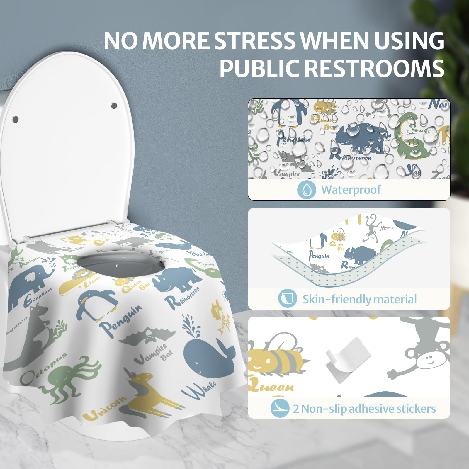 Blissful Diary back stickers secure fit on toilet ring during training