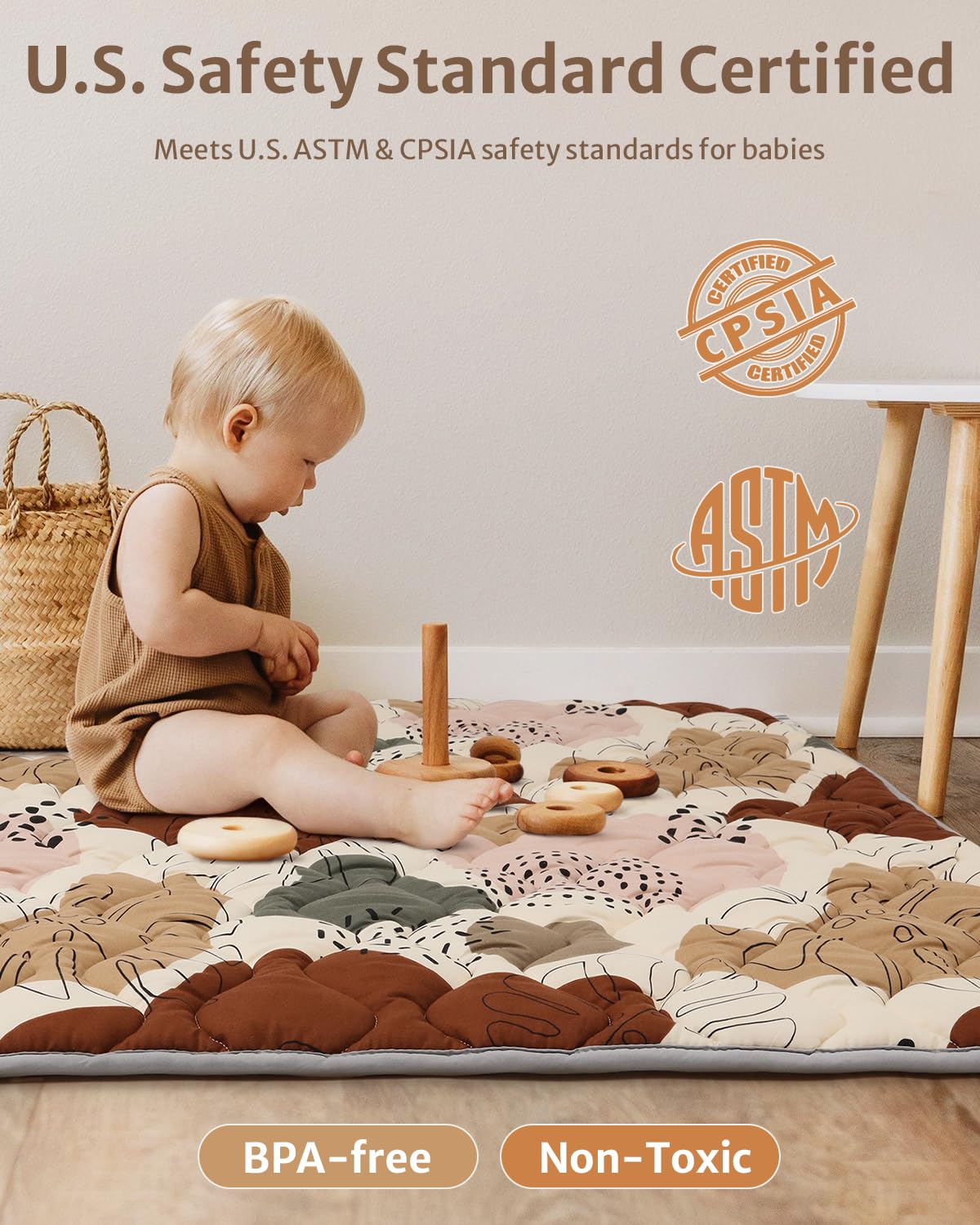 Blissful Diary non-slip bottom keeps mat secure during play.