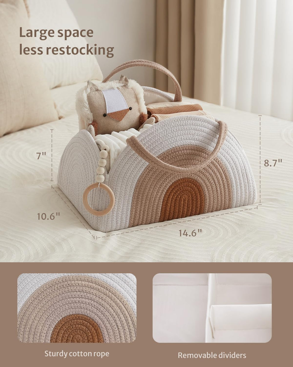 Blissful Diary nursery organizer Earthy Rainbow adds serene decor and practical storage.