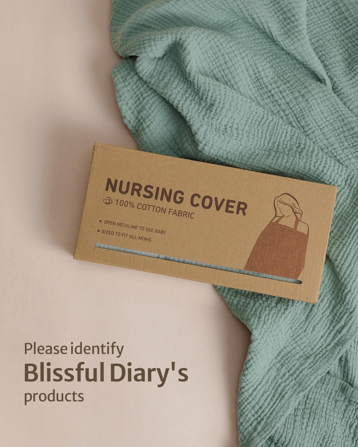 Blissful Diary nursing cover in neutral colors pairs with many outfits.