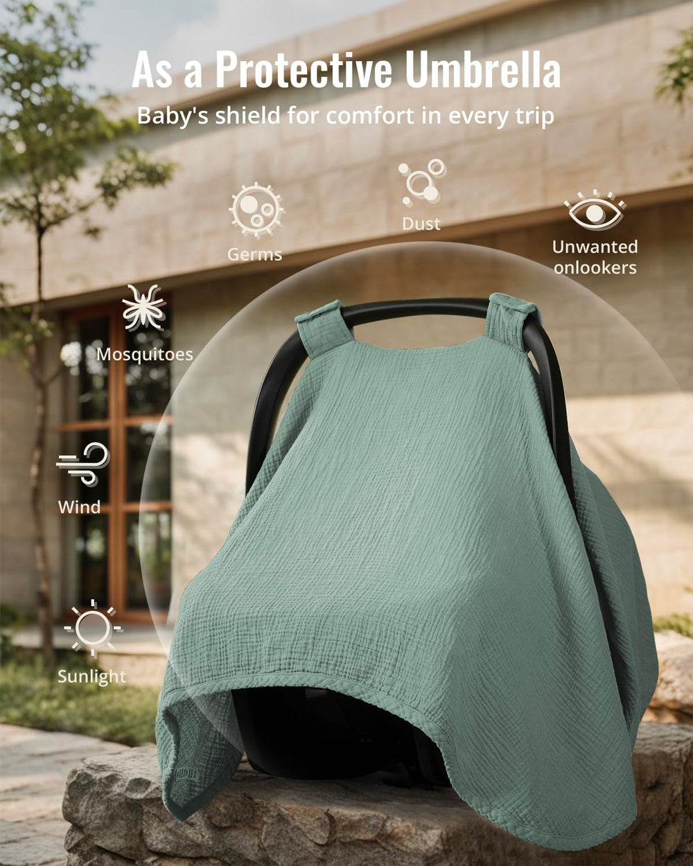 Blissful Diary nursing cover with window view enables discreet, breathable feeding