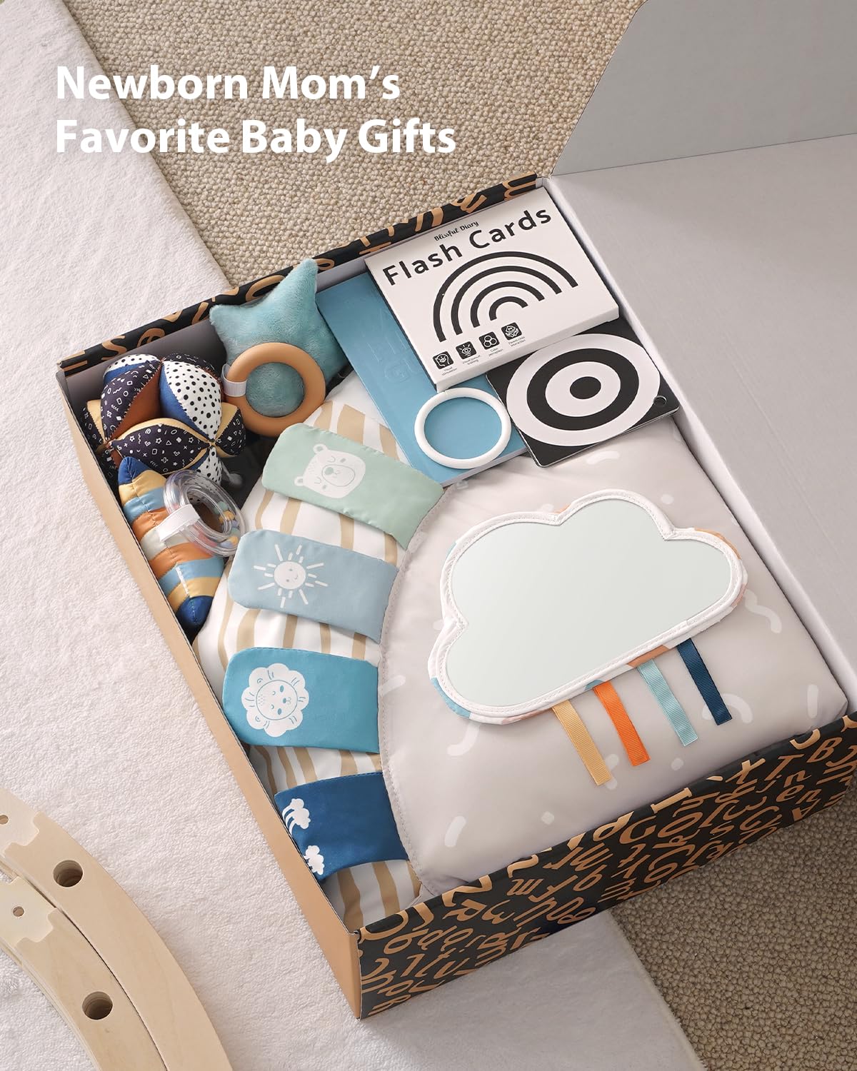 Blissful Diary Play Gym soft fabric mat offers cozy, safe space for newborn play.