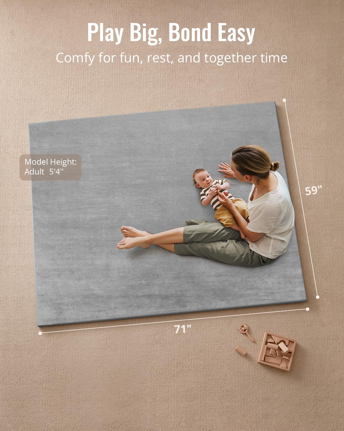 Blissful Diary play mat uses ultra-soft-fabric for gentle skin contact during play.