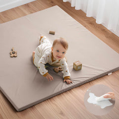 Blissful Diary vegan leather surface play mat provides a safe wipe-clean space.