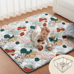 Blissful Diary playmat 59x59 closeup shows extra cushioning for safe baby play.