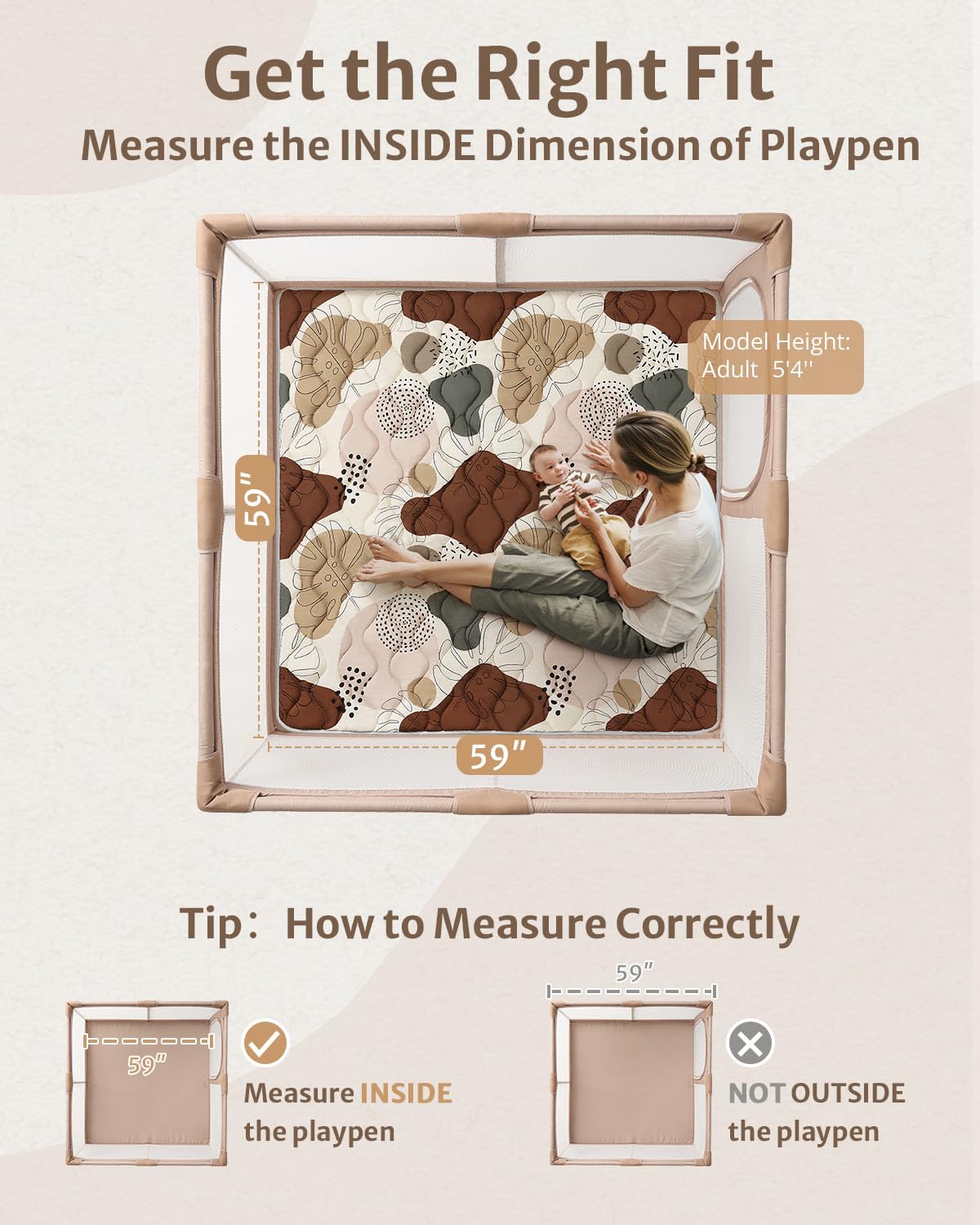 Blissful Diary playmat 59x59 unfolded showing large safe play area.