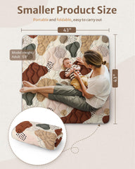 Blissful Diary portable baby play mat unfolded for spacious tummy time.