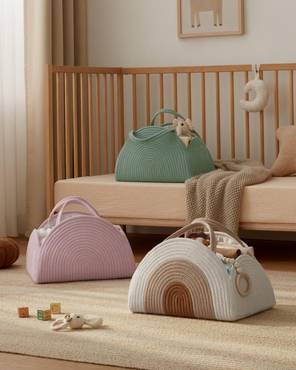 Blissful Diary removable dividers illustrate flexible arrangement for growing baby needs.