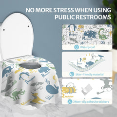 Blissful Diary seat cover with adhesive back sticks securely to the toilet ring.