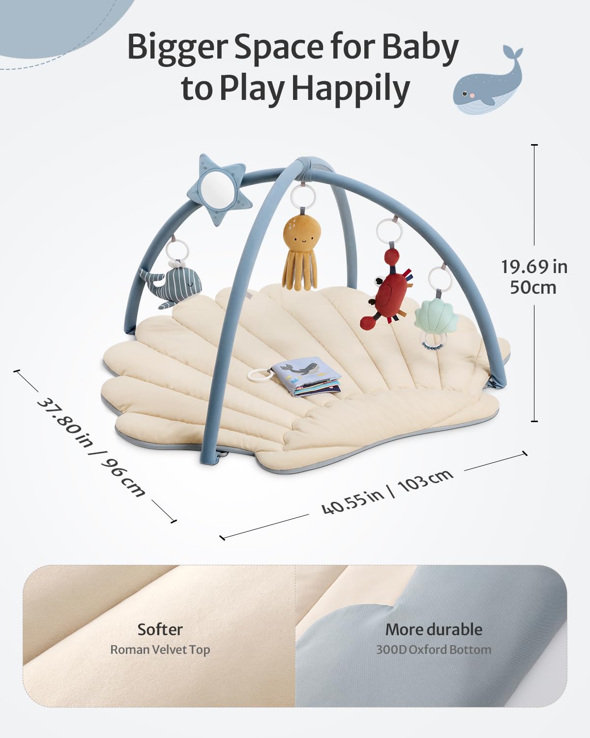 Blissful Diary Shell Play Gym machine washable and easy to clean for busy parents