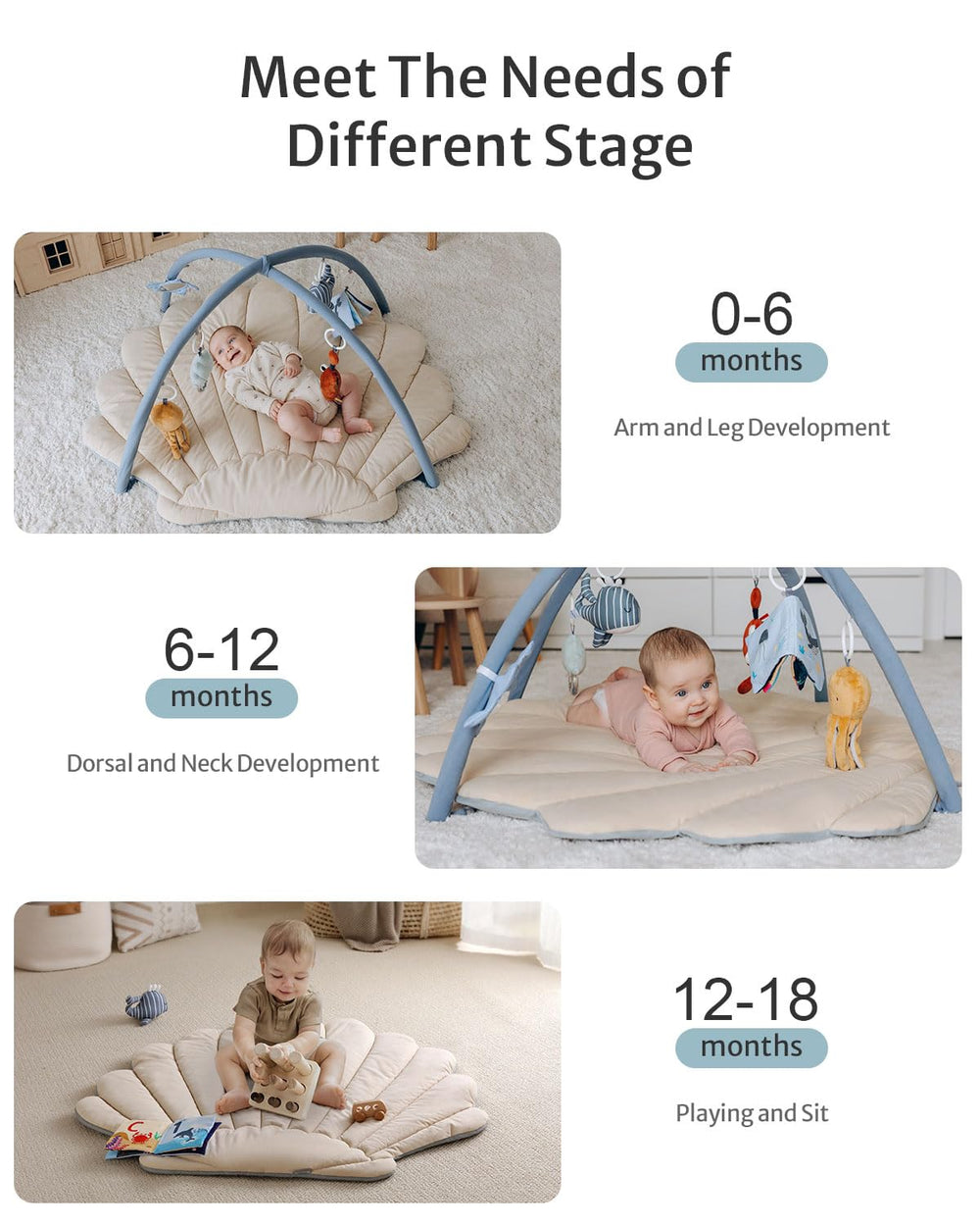 Blissful Diary Shell Play Gym mirror toy promoting self-discovery during play